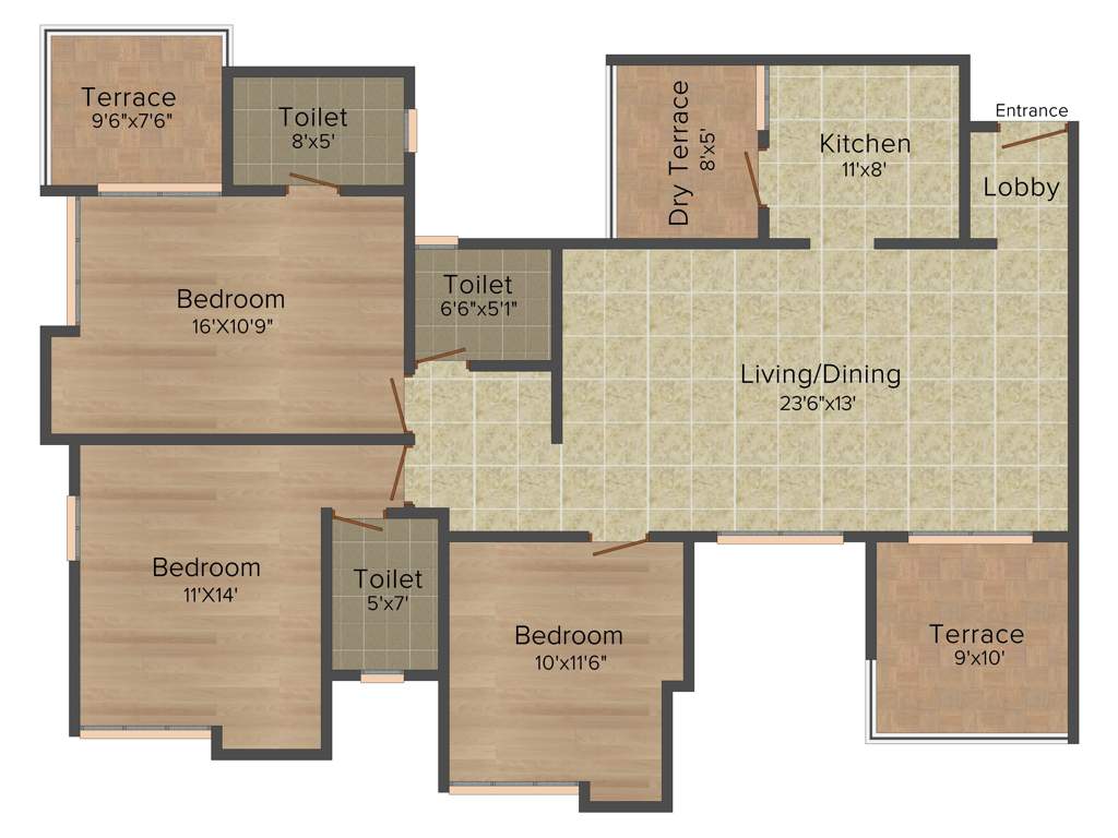 Paranjape Swapna Samrat (3BHK+3T (838.08 sq ft) 838.08 sq ft)