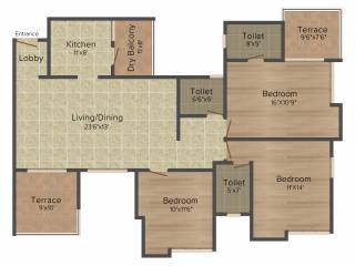 Paranjape Swapna Samrat (3BHK+3T (848.09 sq ft) 848.09 sq ft)