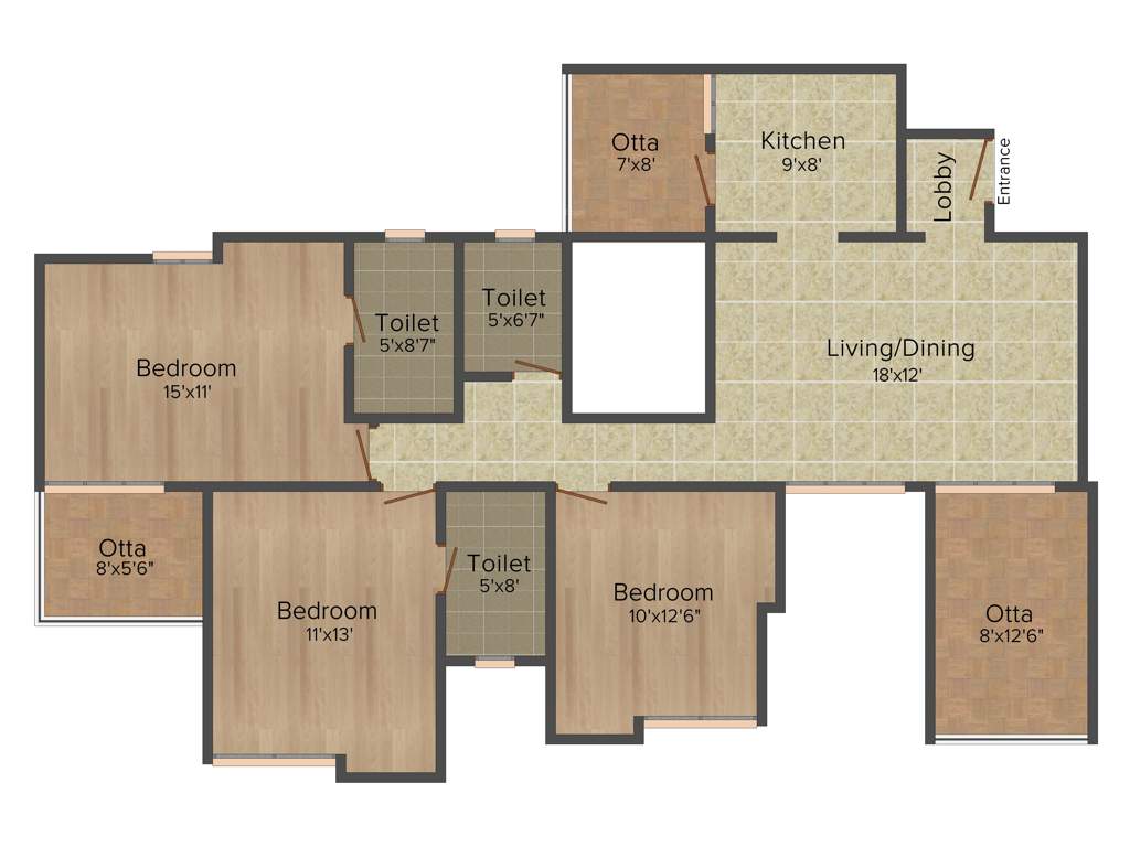 Paranjape Swapna Samrat (3BHK+3T (829.36 sq ft) 829.36 sq ft)