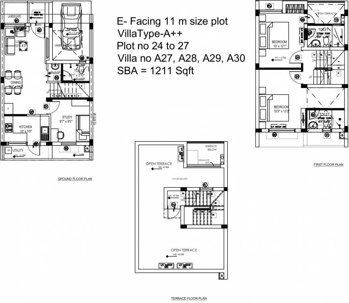 TVS Emerald GreenAcres Villas (2BHK+3T (1,211 sq ft) + Study Room 1211 sq ft)