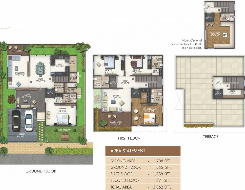 Preston Anvithas Amari (4BHK+5T (3,862 sq ft) + Servant Room 3862 sq ft)