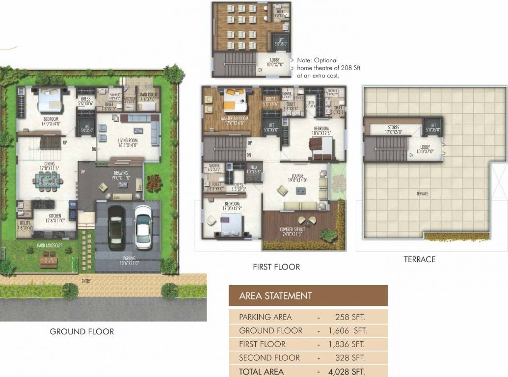 Preston Anvithas Amari (4BHK+5T (4,028 sq ft) + Servant Room 4028 sq ft)