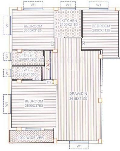 Jeet Residency Phase III (3BHK+1T (1,340 sq ft) 1340 sq ft)