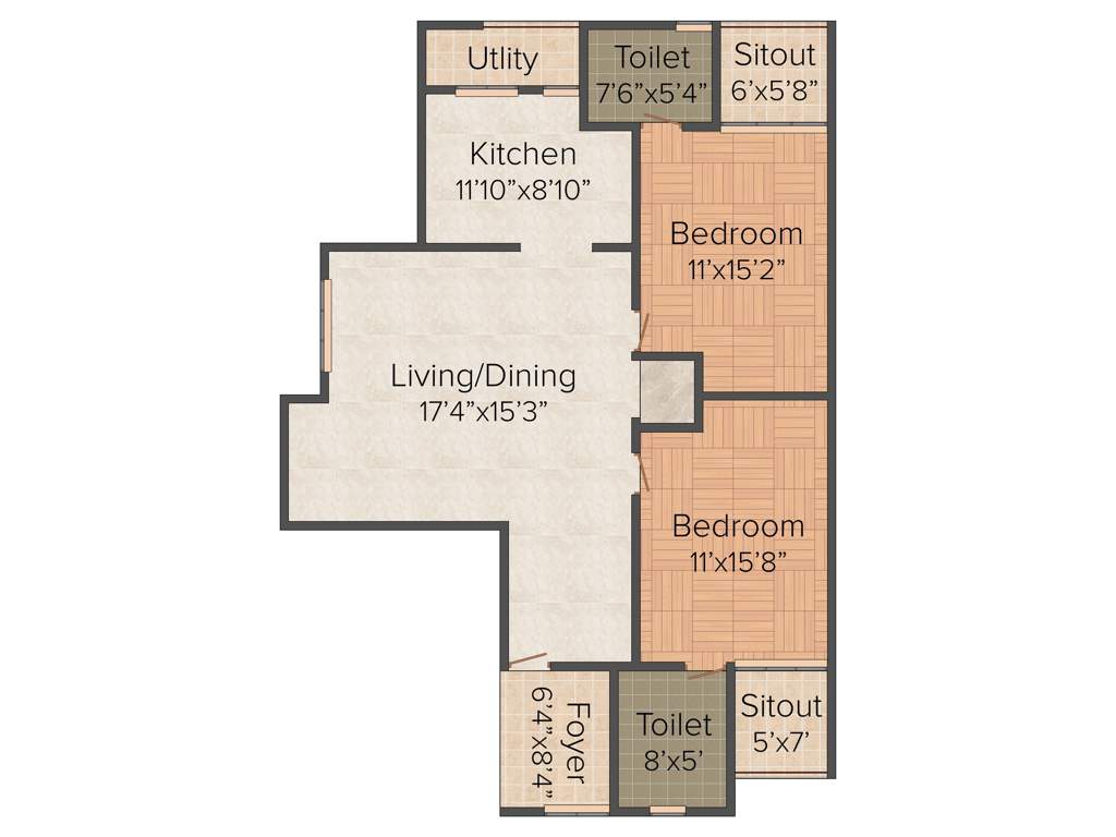 Saakara Dhaaruni Residences (2BHK+2T (1,467 sq ft) + Study Room 1467 sq ft)