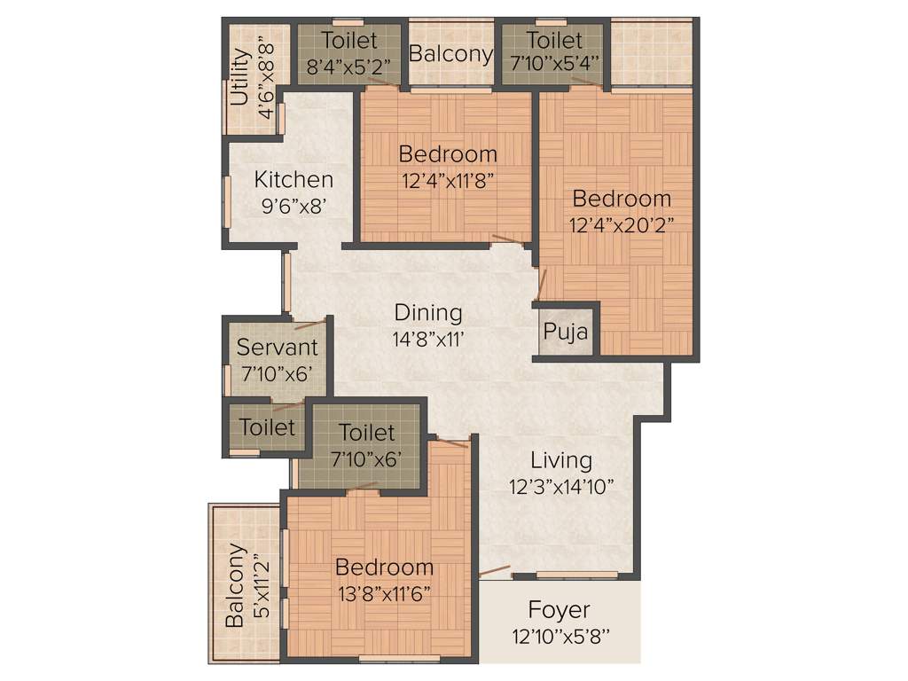 Saakara Dhaaruni Residences (3BHK+3T (2,037 sq ft) 2037 sq ft)
