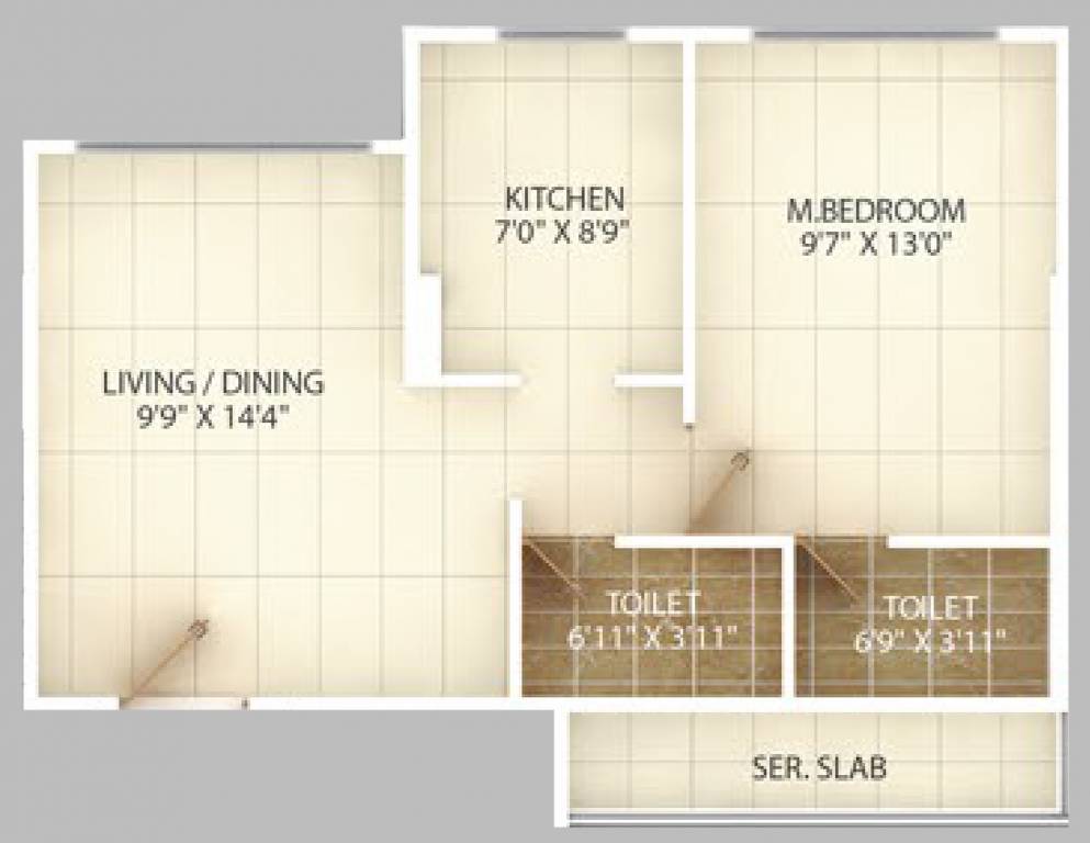 Poddar Spraha Diamond (1BHK+1T (438 sq ft) 438 sq ft)