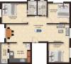 The Nest Nest Happy (3BHK+3T (1,235 sq ft) 1235 sq ft)