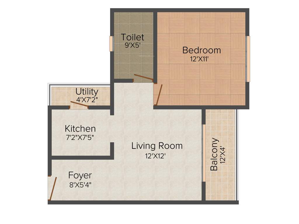 Kalpavruksha Aura (1BHK+1T (447.24 sq ft) + Study Room 447.24 sq ft)