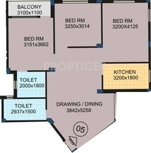 Webstar Sapphire Residency (3BHK+2T (1,500 sq ft) 1500 sq ft)