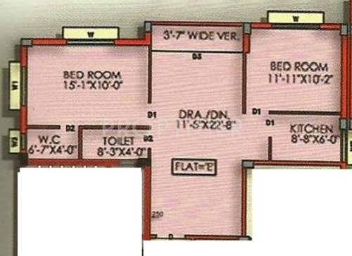 4Walls Mohonkunj (2BHK+1T (978 sq ft) 978 sq ft)