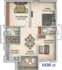 Anuhar Rami Reddy Towers (2BHK+2T (1,430 sq ft) 1430 sq ft) Anuhar Rami Reddy Towers (2BHK+2T (1,430 sq ft) 1430 sq ft)