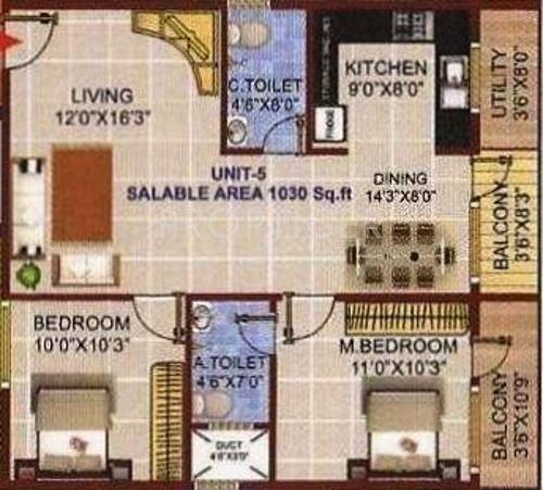 Lakshmi Gouthami Comforts (2BHK+2T (1,030 sq ft) 1030 sq ft)