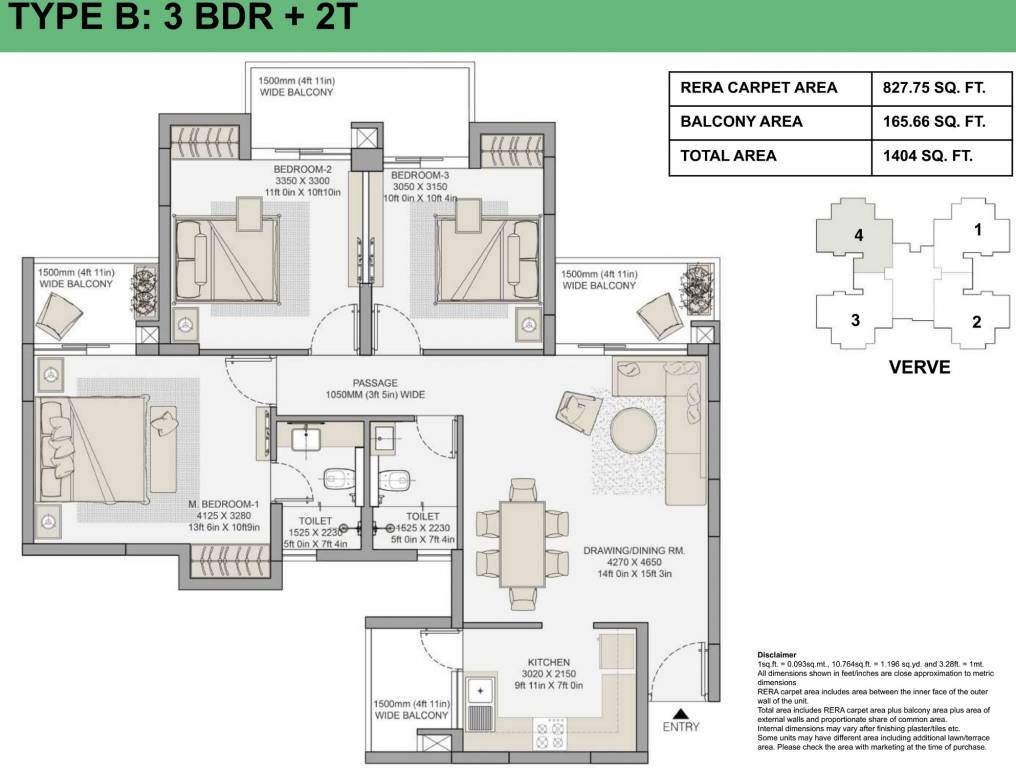 Eldeco Live By The Greens (3BHK+2T (827.75 sq ft) 827.75 sq ft) Eldeco Live By The Greens (3BHK+2T (827.75 sq ft) 827.75 sq ft)