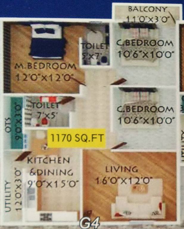 S And S Srikanth Vista (3BHK+2T (1,170 sq ft) 1170 sq ft) S And S Srikanth Vista (3BHK+2T (1,170 sq ft) 1170 sq ft)