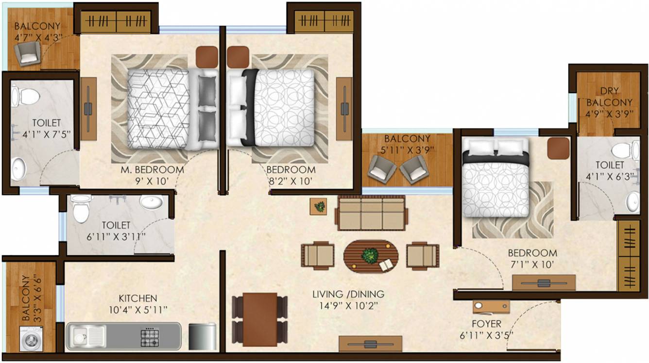 Olympeo Riverside Phase 3 (3BHK+3T (625 sq ft) 625 sq ft) Olympeo Riverside Phase 3 (3BHK+3T (625 sq ft) 625 sq ft)