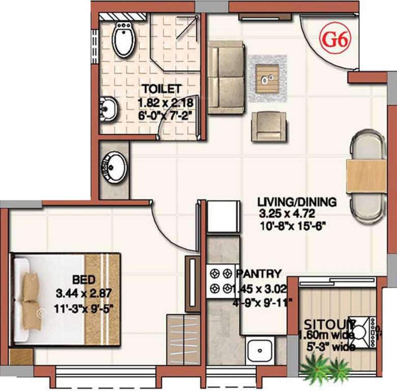 Ahad Excellencia (1BHK+1T (528 sq ft) 528 sq ft)