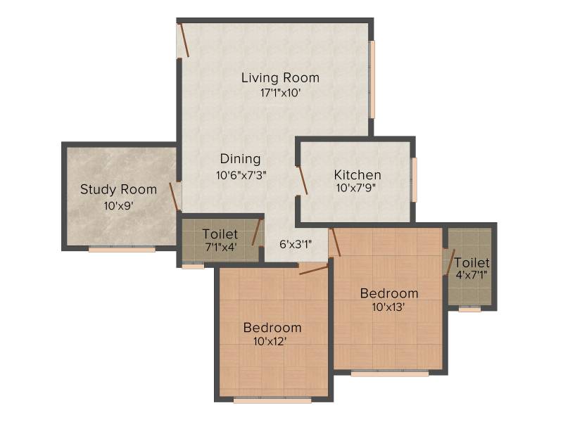 Aditya Priti Sangam CHS (2BHK+2T (750 sq ft) + Study Room 750 sq ft)