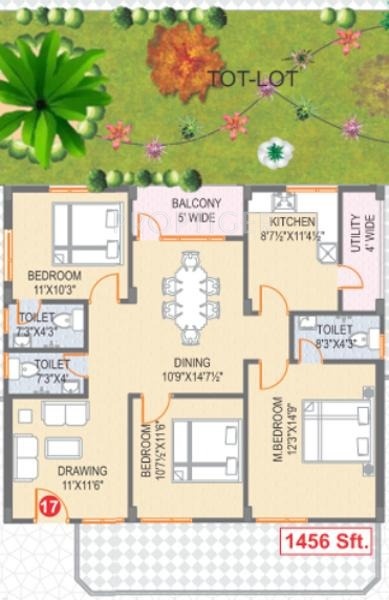 Sri Vinay Elite (3BHK+3T (1,456 sq ft) 1456 sq ft)