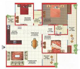 Gaursons Gaur Global Village (3BHK+2T (1,620 sq ft) 1620 sq ft)