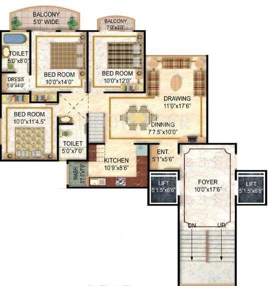 Niho Saffron Scottish Garden (4BHK+4T (2,170 sq ft) 2170 sq ft)