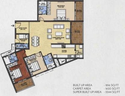 2244 Sq Ft 3 Bhk Floor Plan Image Bhandari Infra Projects India