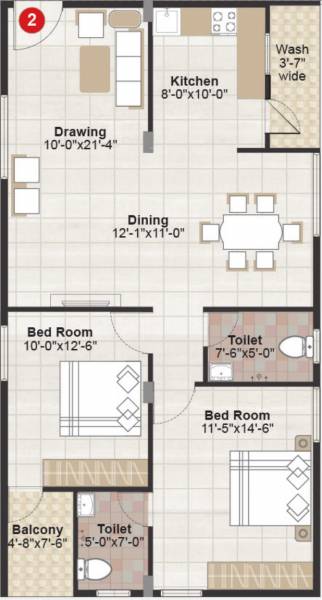 VBC Oracle Heaven (2BHK+2T (1,209 sq ft) 1209 sq ft)