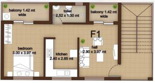 Megha Mother Agnes Field View (1BHK+1T (739.16 sq ft) 739.16 sq ft)