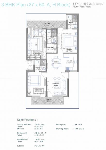 Future Casa Homes (3BHK+3T (1,350 sq ft) 1350 sq ft)