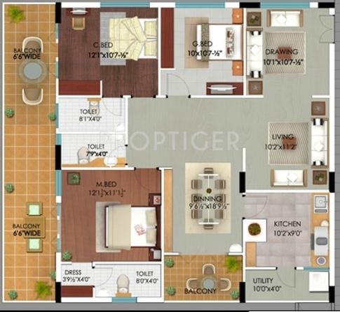 Sankalp Sankalp Homes Apartment (3BHK+3T (1,820 sq ft) 1820 sq ft)