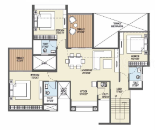  ganga platino phase iii Floor Plan Lower Level Duplex Plan