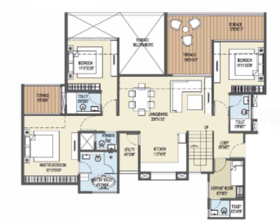  ganga platino phase iii Floor Plan Lower Level Duplex Plan