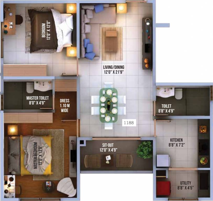 Vaishnavi North 24 (2BHK+2T (1,138 sq ft) 1138 sq ft) Vaishnavi North 24 (2BHK+2T (1,138 sq ft) 1138 sq ft)