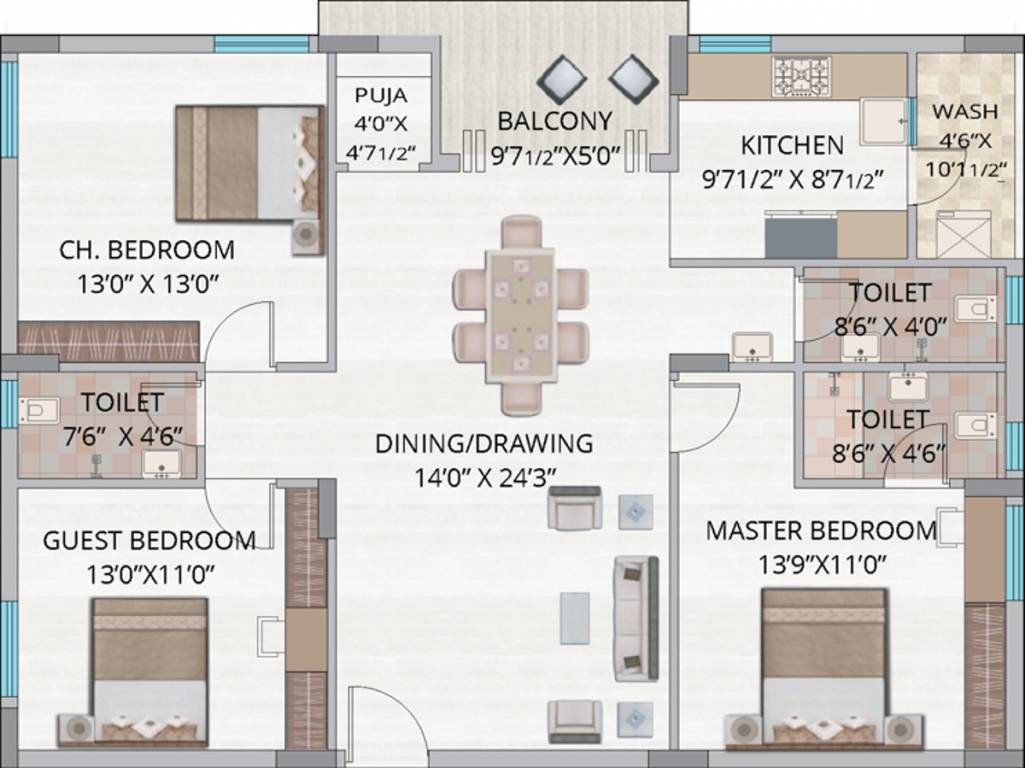 Ace Ajanta (3BHK+3T (1,679.92 sq ft) + Pooja Room 1679.92 sq ft) Ace Ajanta (3BHK+3T (1,679.92 sq ft) + Pooja Room 1679.92 sq ft)