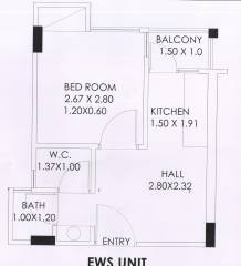 Uday Greens (1BHK+1T (239.39 sq ft) 239.39 sq ft)