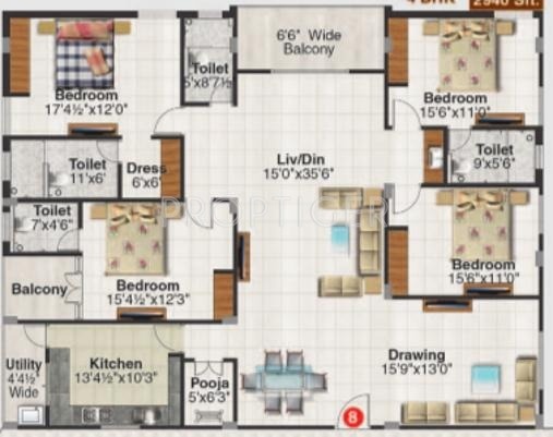 Gauthami Iconia (4BHK+4T (2,940 sq ft)   Pooja Room 2940 sq ft) Gauthami Iconia (4BHK+4T (2,940 sq ft)   Pooja Room 2940 sq ft)