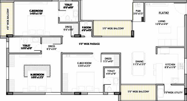 Elements Rocktown Colony (3BHK+4T (2,100 sq ft) + Pooja Room 2100 sq ft)