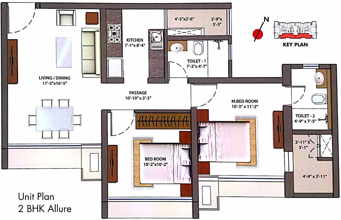 Unique Keemaya Omkar Ananta (2BHK+2T (624 sq ft) 624 sq ft) Unique Keemaya Omkar Ananta (2BHK+2T (624 sq ft) 624 sq ft)