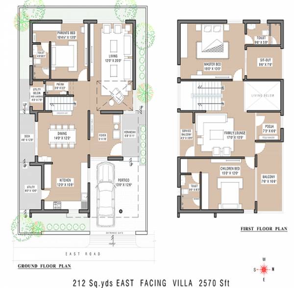 Vertex Capital County Villa (3BHK+4T (2,570 sq ft) + Pooja Room 2570 sq ft)