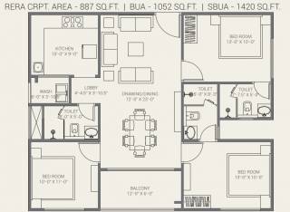 Gorbandh Fort The Crown (3BHK+3T (887.27 sq ft) 887.27 sq ft) Gorbandh Fort The Crown (3BHK+3T (887.27 sq ft) 887.27 sq ft)