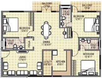 Adithi Pearl (3BHK+3T (1,630 sq ft) 1630 sq ft) Adithi Pearl (3BHK+3T (1,630 sq ft) 1630 sq ft)
