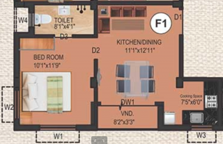 Eden Tolly Cascades (1BHK+1T (549 sq ft) 549 sq ft) Eden Tolly Cascades (1BHK+1T (549 sq ft) 549 sq ft)