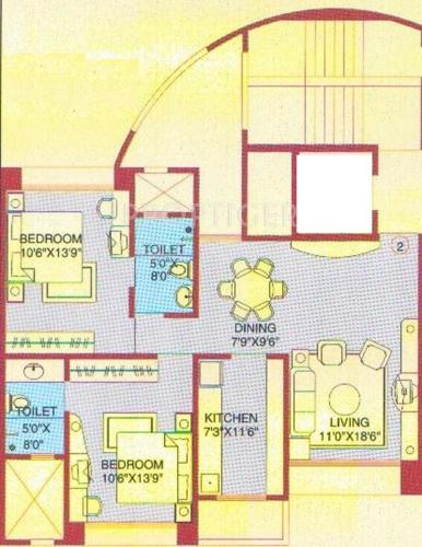 Laxmi Tridev Apartments (2BHK+2T (1,060 sq ft) 1060 sq ft)