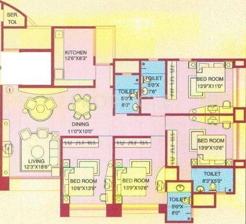 Laxmi Tridev Apartments (4BHK+4T (1,800 sq ft) 1800 sq ft)