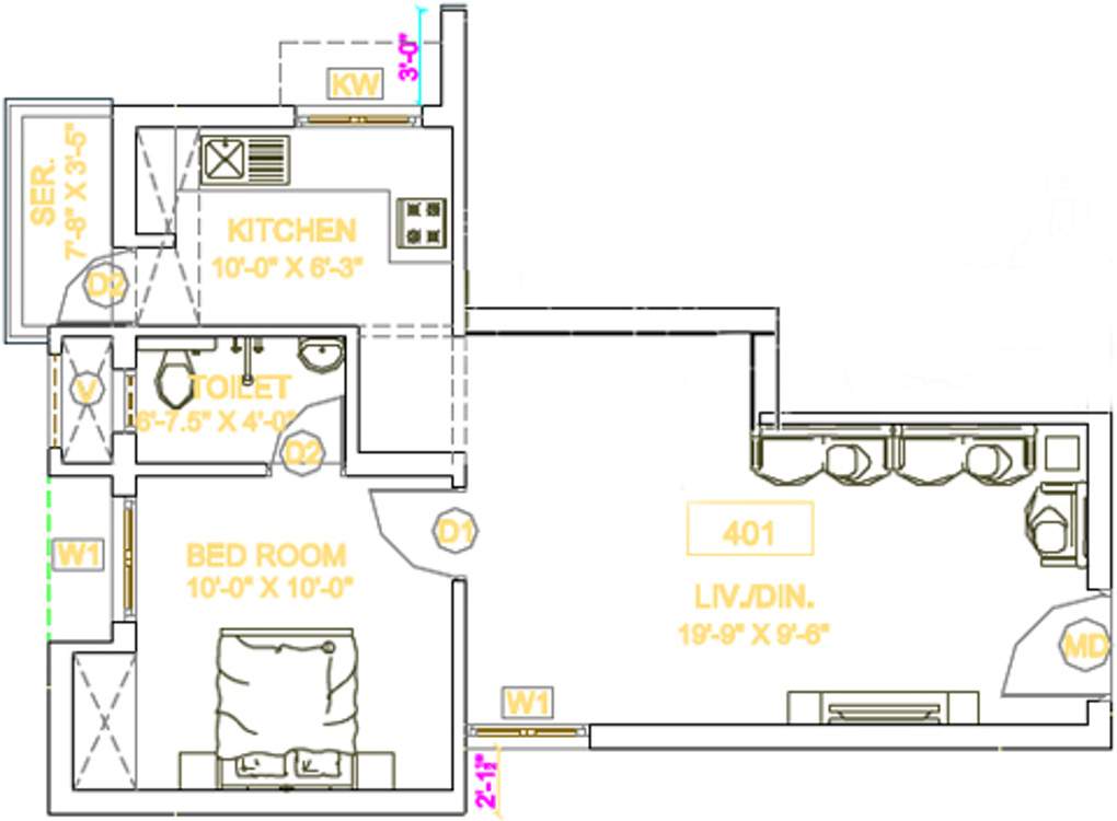 Arthvedastar Pranav Navarathna (1BHK+1T (714 sq ft) 714 sq ft)