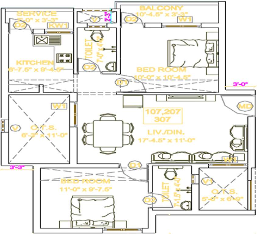 Arthvedastar Pranav Navarathna (2BHK+2T (931 sq ft) 931 sq ft)