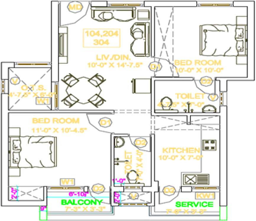 Arthvedastar Pranav Navarathna (2BHK+2T (874 sq ft) 874 sq ft)
