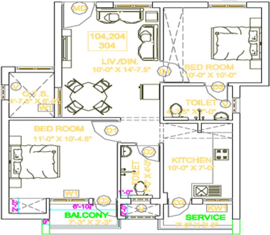 Arthvedastar Pranav Navarathna (2BHK+2T (874 sq ft) 874 sq ft)
