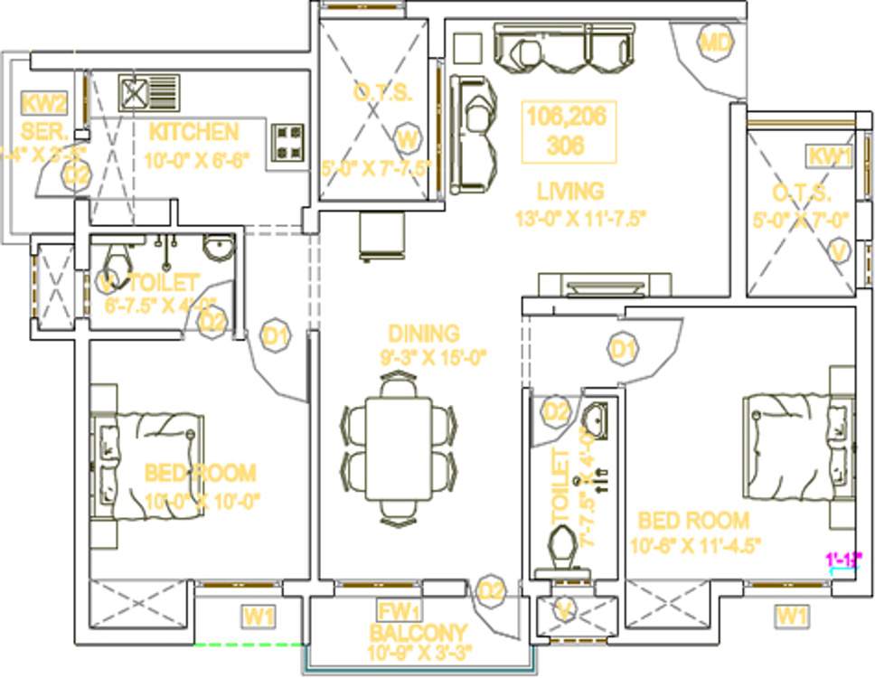 Arthvedastar Pranav Navarathna (2BHK+2T (1,128 sq ft) 1128 sq ft)