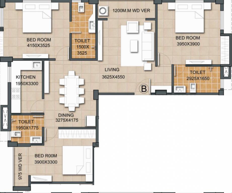Skyline Profulla (3BHK+3T (1,675 sq ft) 1675 sq ft) Skyline Profulla (3BHK+3T (1,675 sq ft) 1675 sq ft)