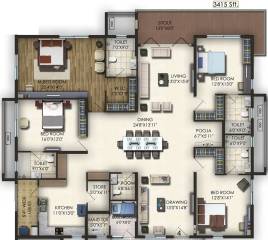 Jayabheri Trendset Jayabheri Elevate (4BHK+5T (3,415 sq ft) + Servant Room 3415 sq ft)